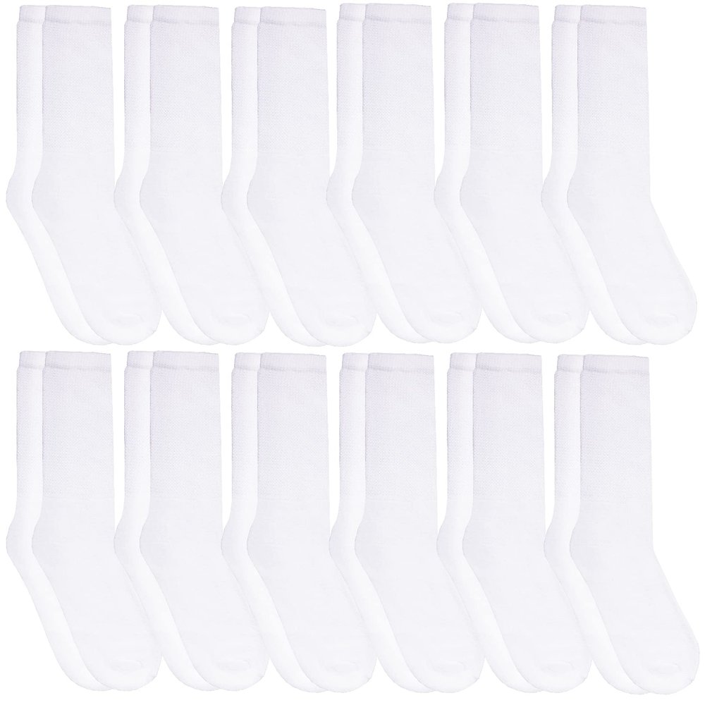 12 Pairs of Yacht & Smith Women Value Pack of Ring Spun Cotton Crew Diabetic, Nephropathy Socks