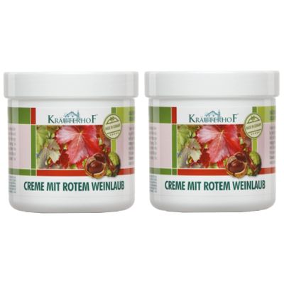 Kruterhof Cream with red Vine Leaves 250 ml, Pack of 2 (2X 250ml = 500 ml)