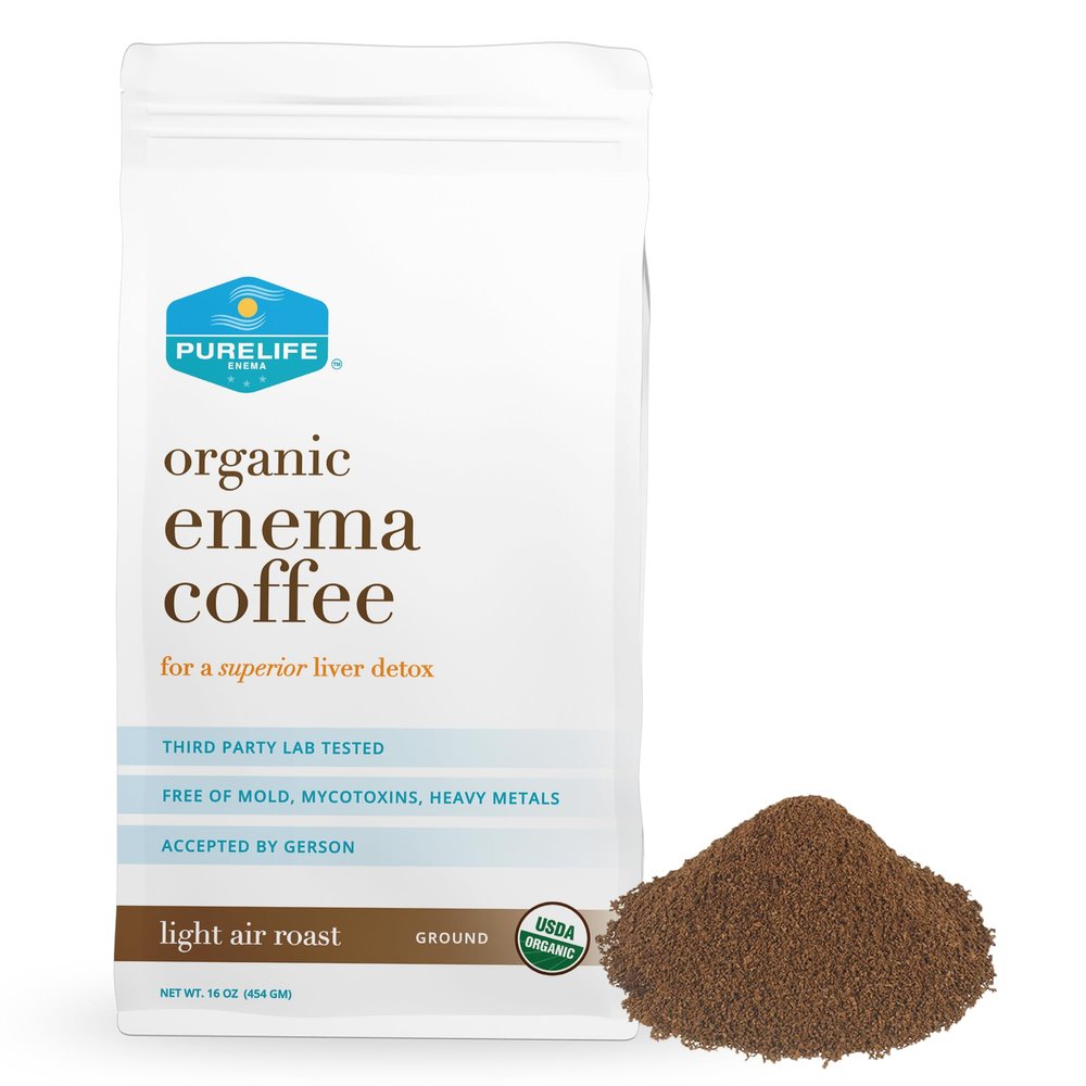 Purelife Organic Enema Coffee- Light Air Roasted - LAB TESTED - Mold, Fungus, Mycotoxin Free