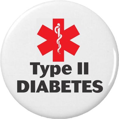 A&T Designs Type II (2) Diabetes Medical Alert 1.25 Button Pin Diabetic Health Symbol Sign