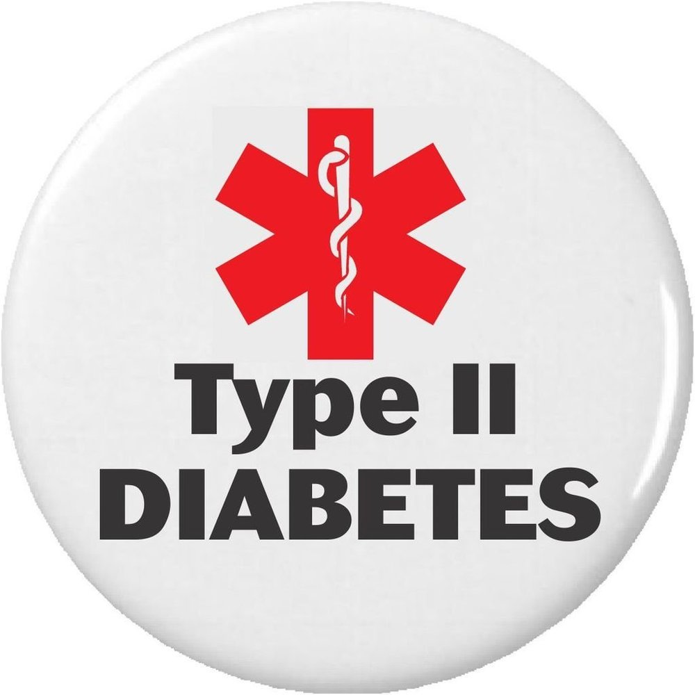 A&T Designs Type II (2) Diabetes Medical Alert 1.25 Button Pin Diabetic Health Symbol Sign