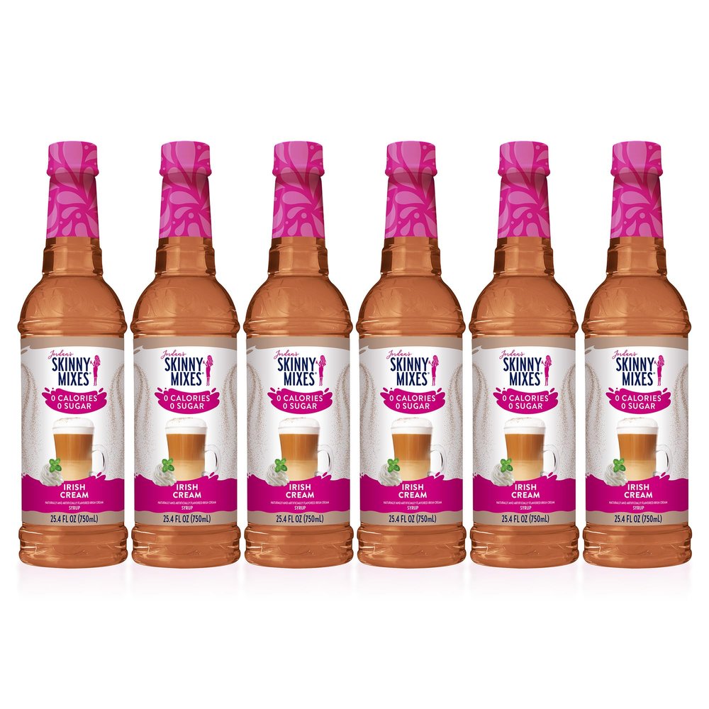 Jordan's Skinny Syrups Irish Cream, Sugar Free Flavoring Syrup, 25.4 Ounce Bottle (Pack of 6)
