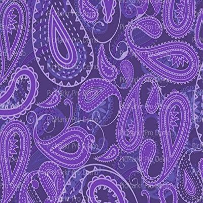 2" Round - Purple Paisley Birthday - Edible Cake/Cupcake Party Topper - D20435