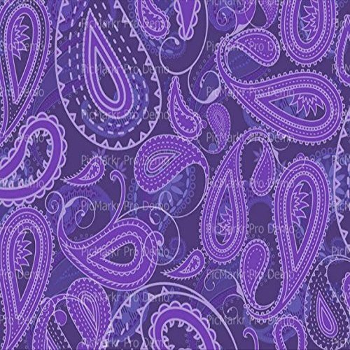 2" Round - Purple Paisley Birthday - Edible Cake/Cupcake Party Topper - D20435