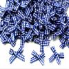 Minerva Crafts 7mm Gingham Check Ribbon Bows Royal Blue - Each view 1