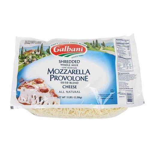 Galbani Professionale Whole Milk Low Moisture Mozzarella Provolone Blend 50 per 50 Shredded Cheese, 5 Pound -- 6 per case.