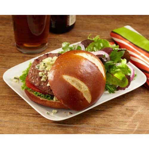 Gonnella Baking Pretzel Sliced Hamburger Bun, 3 Ounce -- 42 per case.