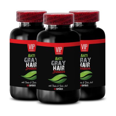 Pure Biotin for Hair Growth - Gray Hair Solution - Anti Gray Hair Women, Saw Palmetto for Women Hair Loss, biotin Vitamins for Hair Skin and Nails, paba Supplement, Gray Hair Pills, 3 B 180 Caps
