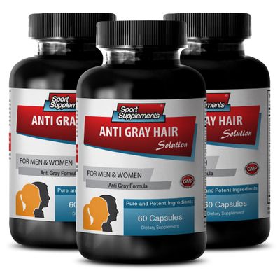Folic Acid biotin - Anti Gray Hair - Fo ti Capsules (3 Bottles - 180 Capsules)