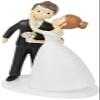Mopec Y971  Figure Cake Topper, Wedding Couple Kissing, 21 cm, Off White view 1