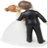 Mopec Y971  Figure Cake Topper, Wedding Couple Kissing, 21 cm, Off White view 3