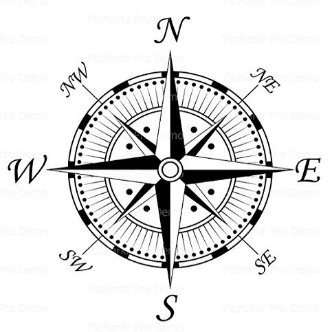 1/8 Sheet - Old Compass Birthday - Edible Cake/Cupcake Party Topper - D20519