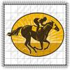 3" Round - Horse Racing Birthday - Edible Cake/Cupcake Party Topper - D20609 view 1