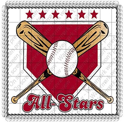 3" Round - Baseball All-Stars Birthday - Edible Cake/Cupcake Party Topper - D20599