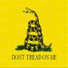 2" Round - Gadsden Flag Birthday - Edible Cake/Cupcake Topper - D20596 view 1