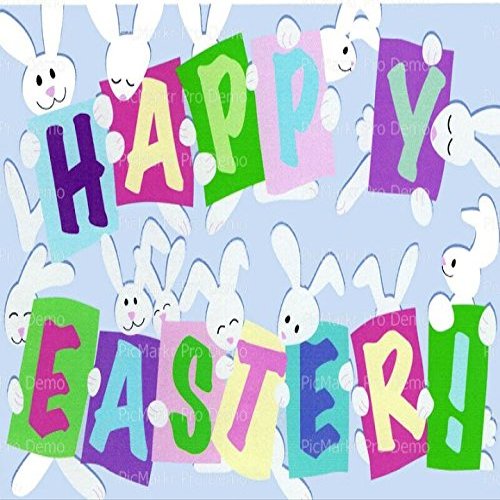 1/8 Sheet - Happy Easter Bunnies - Edible Cake/Cupcake Party Topper - D2239
