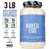 Naked 3LB Non-GMO Egg White Protein Supplement Powder, Unflavored, No Additives, Paleo, Dairy Free, Gluten Free, Soy Free  25g Protein, 44 Servings, 3 pounds view 3