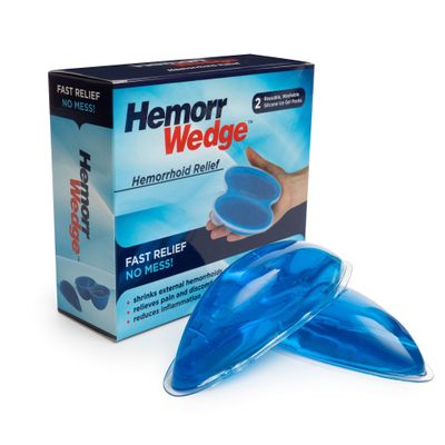 Hemorrwedge Hemorrhoid Ice Pack for Relief & Cooling Support  Twin Gel Pack with Hygienic Case  Reusable Cold Therapy for Hemorrhoids, Swelling, Postpartum & Discomfort  Water-Based Gel