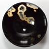 HC Set: 3.4" Black Brown Agate Bowl Stunning Natural Dendritic Crystal Hand Carved Mineral Stone Cup - India + One Polished Clear Quartz Cabochon view 2