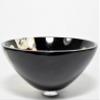 HC Set: 3.4" Black Brown Agate Bowl Stunning Natural Dendritic Crystal Hand Carved Mineral Stone Cup - India + One Polished Clear Quartz Cabochon view 4
