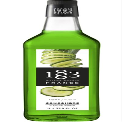 1883 Cucumber Syrup for Drinks, Made in France, 1 Liter Glass Bottle