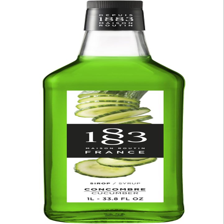 1883 Cucumber Syrup for Drinks, Made in France, 1 Liter Glass Bottle