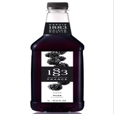 1883 Blackberry Syrup for Drinks, Made in France, 1 Liter Plastic Bottle