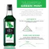 1883 Green Mint Syrup for Drinks, Made in France, 1 Liter Plastic Bottle view 4