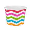 16 oz Yogurt Paper Cups- 1000 Count (Chevron-Rainbow) view 1