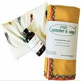 summer & sage, Boho Infant Massage Multi-use Kit, Large, Mustard, Cream Feathers