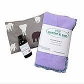 summer & sage, Boho Infant Massage Multi-use Kit, Large, Lavender, Grey Elephants