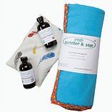 summer & sage, Boho Infant Massage Multi-use Kit, Large, Ocean Blue, Cream Feathers