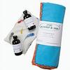 summer & sage, Boho Infant Massage Multi-use Kit, Large, Ocean Blue, Cream Feathers view 1