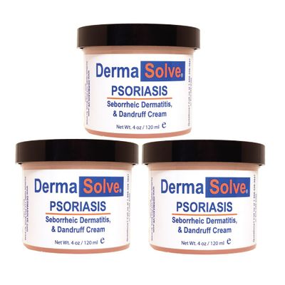 Dermasolve Psoriasis, Seborrheic Dermatitis and Dandruff Cream Formulated to Treat Itchy Skin & Prevent Future Flares to Provide Soothing Moisturizing Relief. (4.0 oz.) 3-Pack