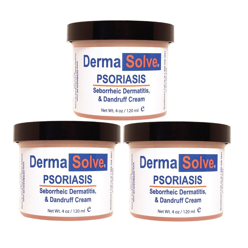 Dermasolve Psoriasis, Seborrheic Dermatitis and Dandruff Cream Formulated to Treat Itchy Skin & Prevent Future Flares to Provide Soothing Moisturizing Relief. (4.0 oz.) 3-Pack