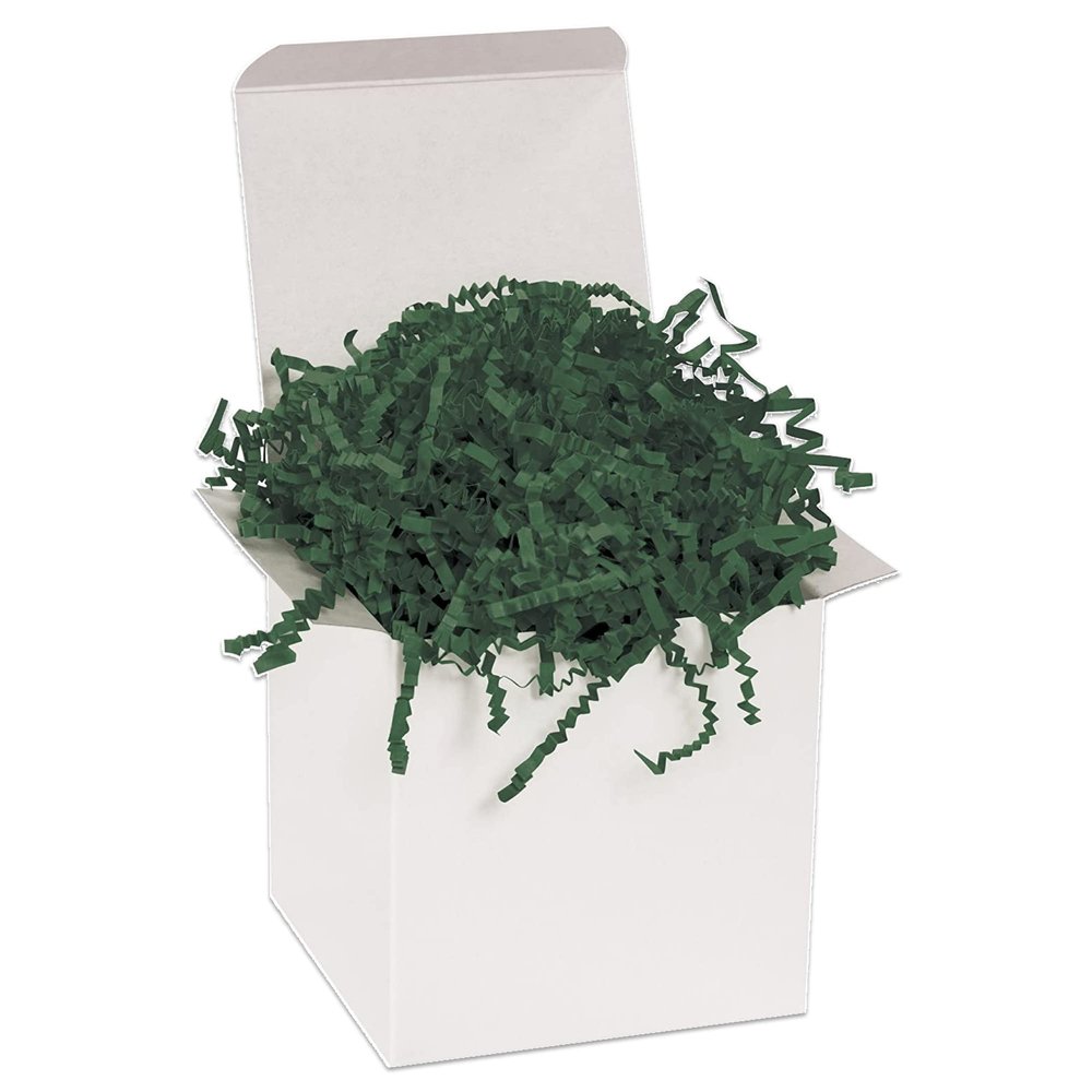 Box USA 10 lb. Forest Green Crinkle Paper Packing, Shipping, and Moving Box Filler Shredded Paper for Box Package, Basket Stuffing, Bag, Gift Wrapping, Holidays, Crafts, and Decoration