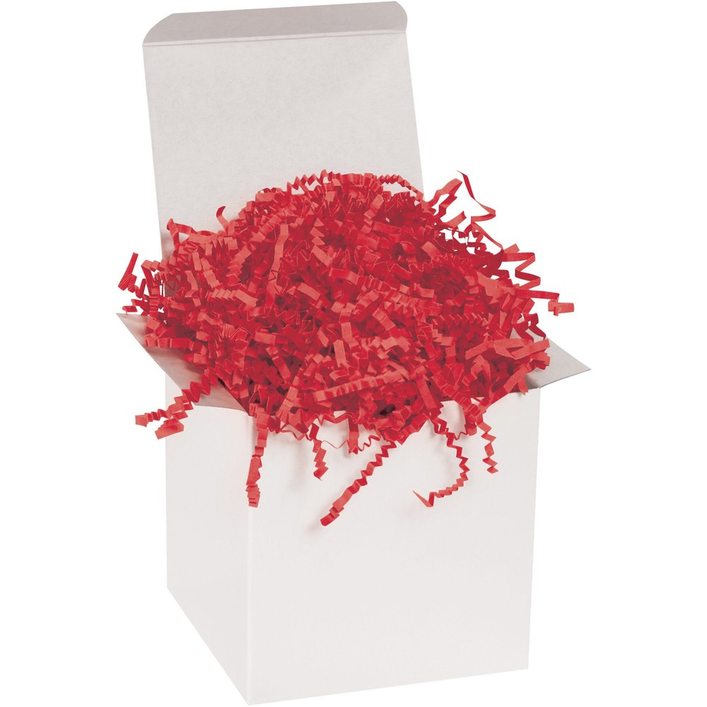 Box USA 10 lb. Red Crinkle Paper Packing, Shipping, and Moving Box Filler Shredded Paper for Box Package, Basket Stuffing, Bag, Gift Wrapping, Holidays, Crafts, and Decoration