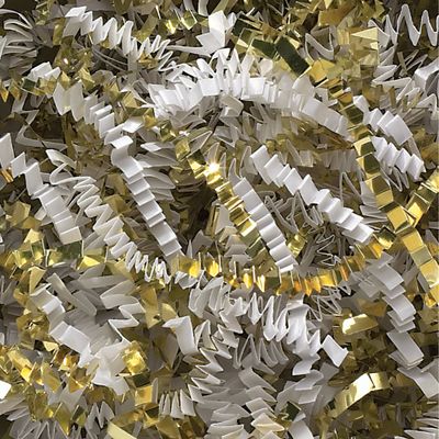 BOX USA BCPB10EE Crinkle Paper, 10 lb., White/Gold