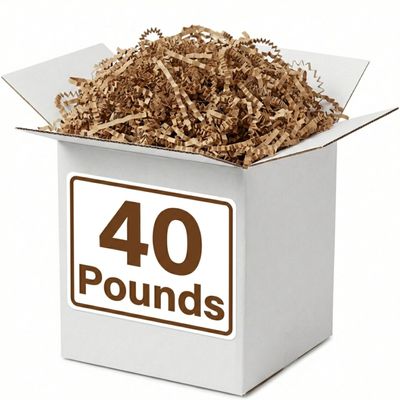 BOX USA 40 lb. Kraft Crinkle Paper for Packing, Shipping, and Moving - Shredded Paper Box Filler for Package, Basket Stuffing, Bag, Gift Wrapping, Holidays, Crafts, and Decoration