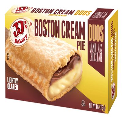 JJ's Bakery Boston Cream Snack Pies, Individual Dessert, Fresh-Baked, Perfect for Snacks, Nut-Free, Kosher Parve, 4 Oz Each (Pack of 6)