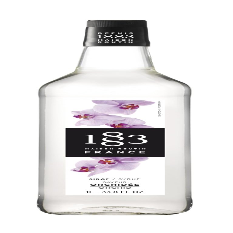 1883 Orchid Syrup for Drinks, Made in France, 1 Liter Glass Bottle