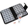 Floral Pill Case Box, 14 Day Pill Holder Pill Container & Medication Organizer, Travel Case - 4 Marked Compartments for Each Day of The Week - Morn, Noon, Eve, Bed view 2
