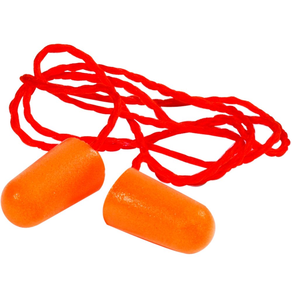 3M 1110 Foam Earplugs - Corded, Orange, 500/Case, 3M Stock# 7100099848