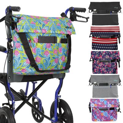 Vive XL Wheelchair Accessories Bag - Waterproof, Scratch-Resistant, Double-Stitched, Machine Washable for Adults, Seniors, 15 Colors - Storage Walker Backpack to Hang on Back