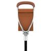 Genuine Leather Brown Hammock Chair Cane  Black Shaft Seat Cane with Convertible Tip  Non -Adjustable Walking Cane for Men & Womens view 3