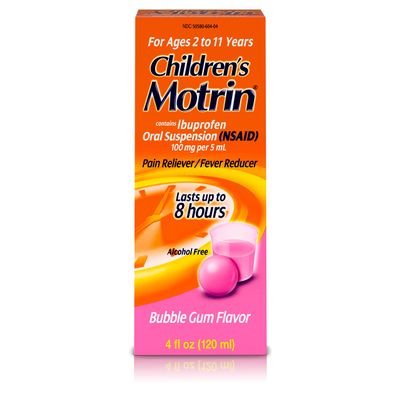 Children's Motrin Oral Suspension Medicine for Kids, 100 mg Ibuprofen, Bubblegum Flavor, 4 fl. oz