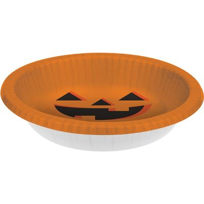 Club Pack of 96 Halloween Jack-o-Lantern Paper Party Banquet Dinner Bowls 20 oz
