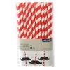 Red Stripes Paper Straws with Mustaches - 24 Count view 1