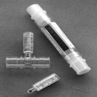 Thermometer, Liquid Column AirLife - Item Number 001951CS - with 004086 U/Adapt-It connector, both arms 22mm OD - 50 Each / Case