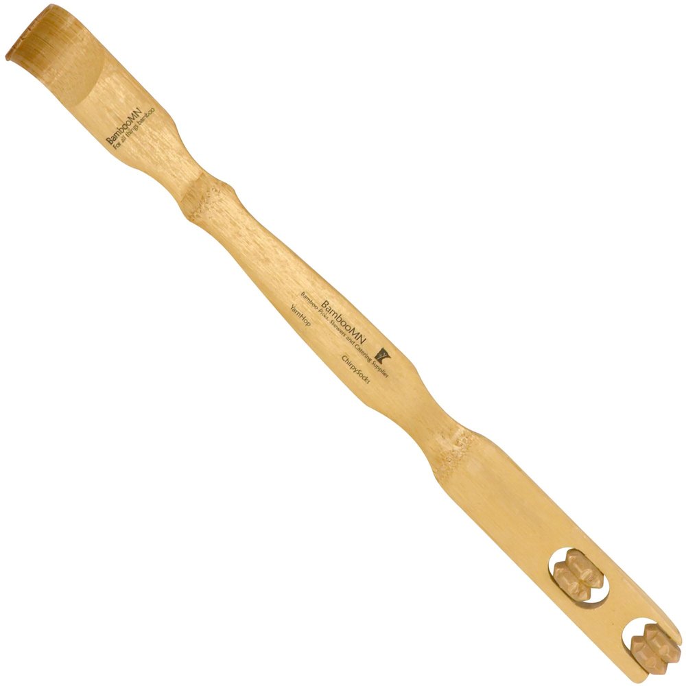 BambooMN 10 Pieces 17 Inch Bamboo Wooden Backscratcher Knobby Massage Roller Handle for Itching Relief, 100% Bamboo